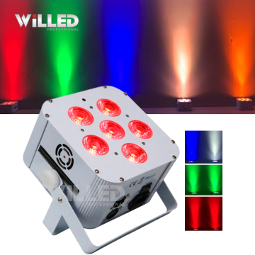 Wireless Rechargeable DMX RGBAW UV LED Par Lights - 6x18W Stage Lighting