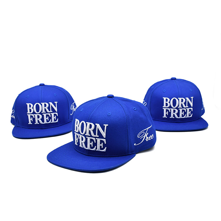 Gorra de béisbol bordada 3D azul real