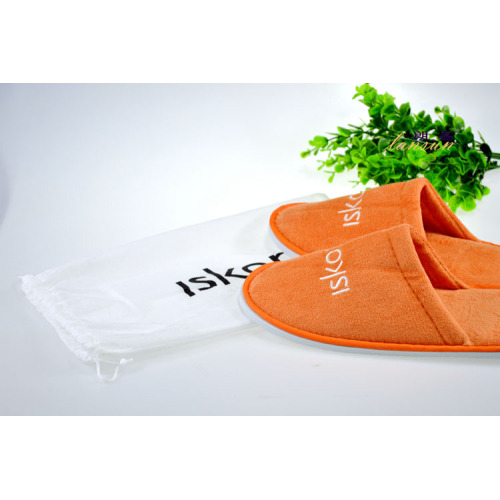 Velvet Velour Orange Color Close Toe Slipper