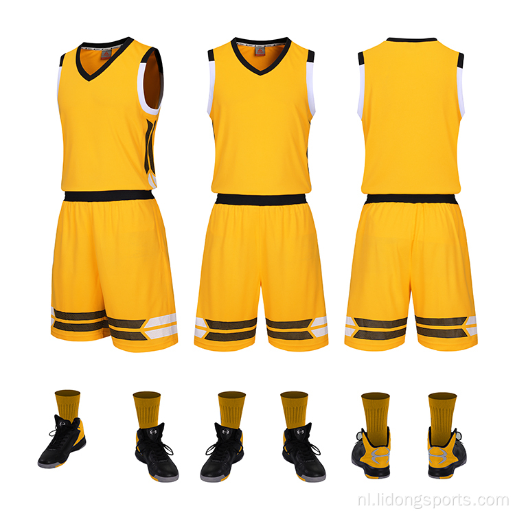 Blanco polyester gesublimeerde digitale basketbalshirts