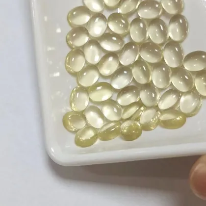 Natural Lemon Quartz Oval Lemon Yellow Loose Stones