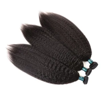 Cuticle Aligned Remy Hair Bundles Yaki Kinky Straight Drawstring Ponytail Brazilian Virgin Human Hair Extension for Black Women