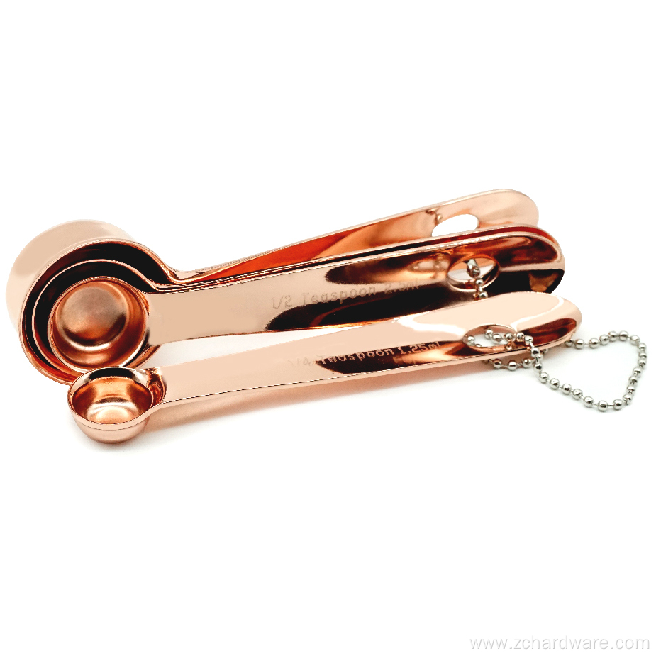 Copper-plated Stainless Steel Measuring Spoons Set Of 4