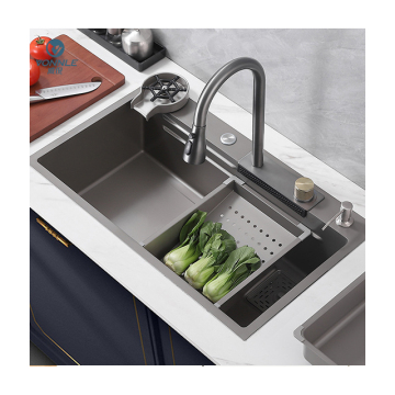 Stylish 304 Stainless Steel Waterfall Kitchen Sink - Single Bowl