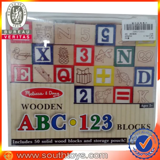 wooden alphabet and letters building blocks