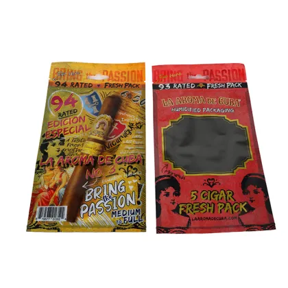 Custom 5 Cigars Plastic Zip Lock Cigar Bags