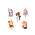 Cute Resin Flatback Girl Charms Kawaii Princess Hairclip Accessories Phone Case Ornament Jewelry Finding Supply