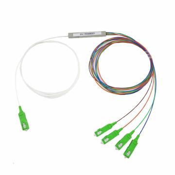 1x4 Steel Tube SC/APC Optical Fiber PLC Splitter