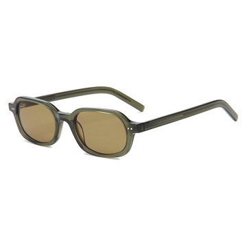 Retro Rectangular Acetate UV400 Sunglasses