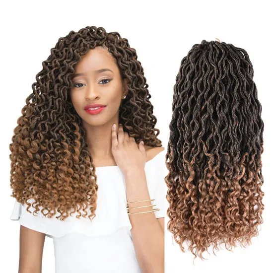 Julianna 18 Inch 24 Roots Crochet Goddess Faux Locs Curly Ends'With Kanekalon Synthetic Braid Hair