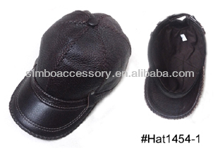 fashion autum and winter lady/men imitation leather/genuine leather accessories hat cap