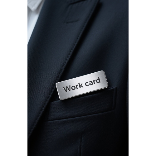 Custom name badge for work