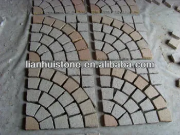 Mesh backed G682 yellow granite paving stone
