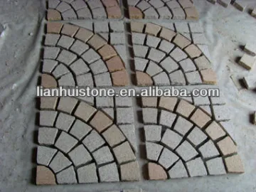 Mesh backed G682 yellow granite paving stone