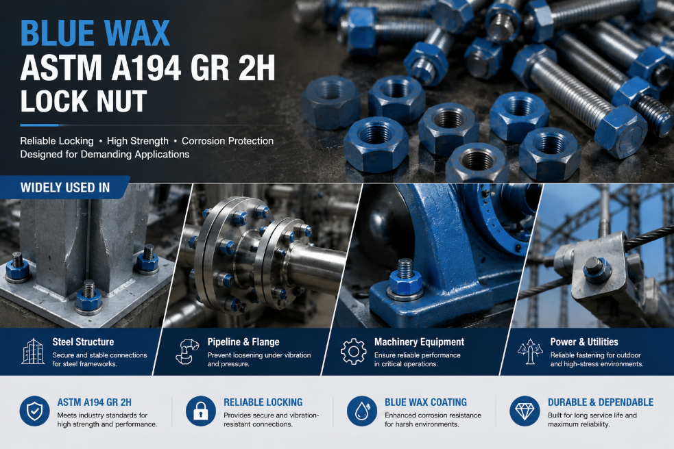Hexagon Nut Hex Nuts with Blue Wax production application