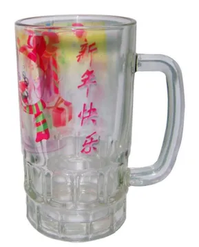 Wholsale Sublimation Large Capacity Beer Glass Cup With Handle