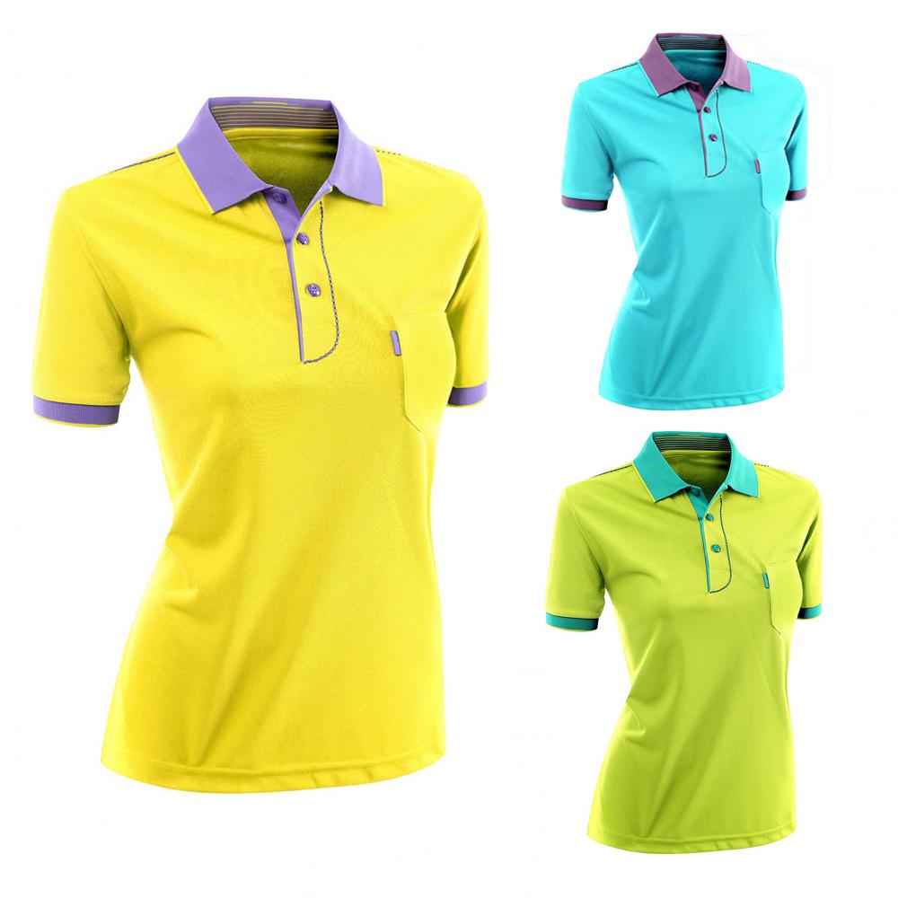 Polo chemise personnalisée manches courtes, coutures multicolores