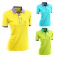 Camisa polo Mangas curtas personalizadas, costura multi-cor