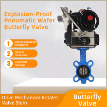 Supapă fluture pneumatică cu așezare moale antiexplozie