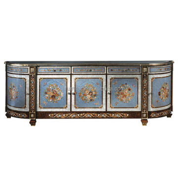 Oak Wooden Sideboard Cabinet - French Design Solid Wood Living Room Furniture