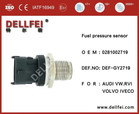 Original Fuel Rail Pressure Sensor OEM 0281002719 for VOLVO,IVECO,AUDI,VW.RVI