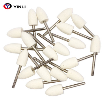 Hard Density 2.35mm Shank Dental Felt Drill Bits - White Felt Bobs