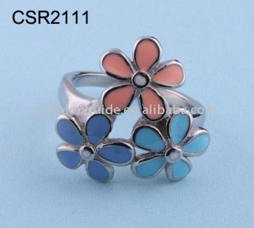 Casting stainless steel rings stainless steel jewelry flower fashion ring