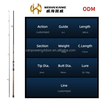 ODM 2 Section 11ft-12ft 3.25lb-3.5lb Carp Rod Hard FRP Carbon Feeder Carp Fishing Rod