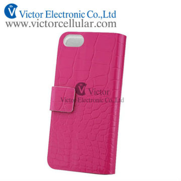 colorful croco wallet case for iPhone 5 leather case