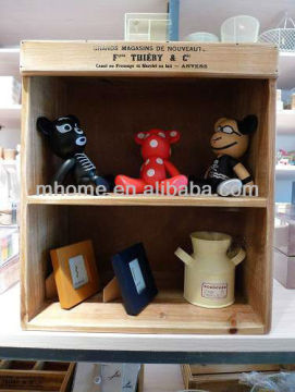 multiple shabby chic wood storage shelf in kitchen