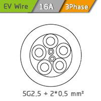 TPE PVC Insulation Material 16A Three Phase Charging Pile Cable For New Energy Vehicles Application