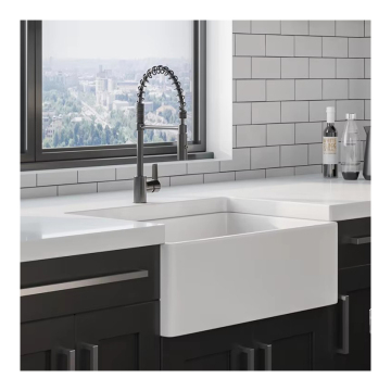 Nordic White Porcelain Deep Wash Basin Farmhouse Kitchen Sink