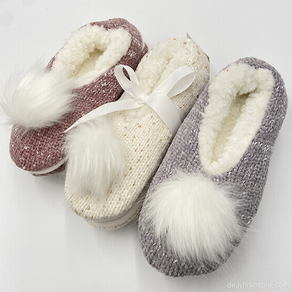 Sherpa -Socken nicht Skid -Ballerina -Slipper