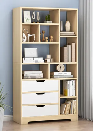 European Home Office Vintage Multi-functional Wood Bookcase