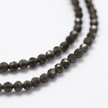 Search Engine: Pandahall 2mm Faceted Round Natural Obsidian Beads
