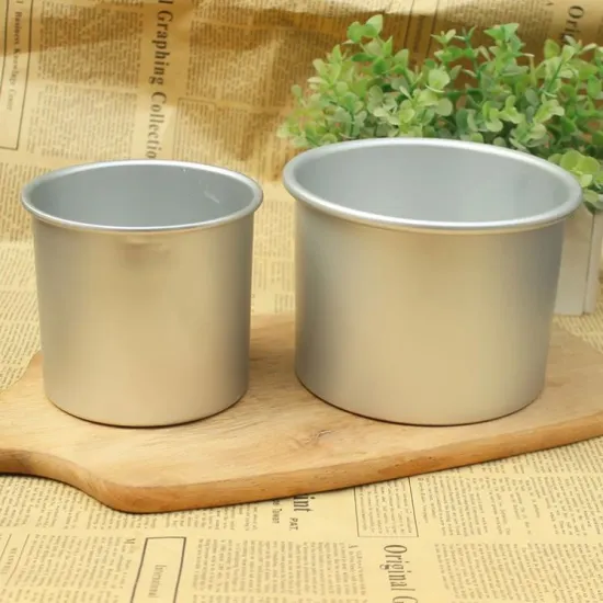 6 Inch x 4 Inch Anodized Aluminum Round Cheesecake Pan with Removable Bottom