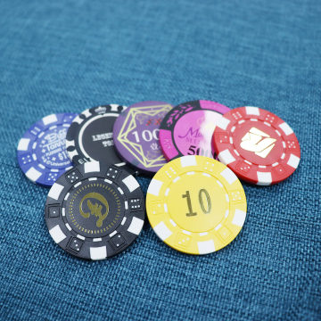 Custom Logo Fancy Apache Clay Tournament Poker Chips (40mm Ceramic Plastic & Acrylic with Metal Insert)