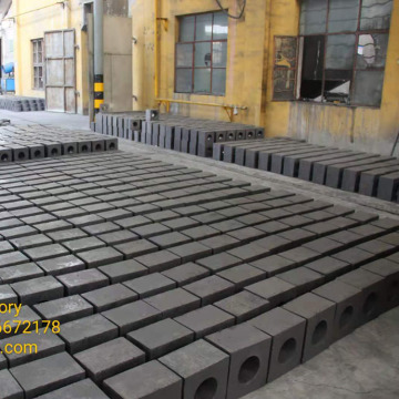 Refractory material purging well block