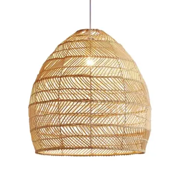 Stylish Rattan Ceiling Light with Black Frame