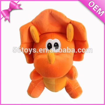 Professional Customized Orange Cute Triceratops Dinosaur Plush Toy