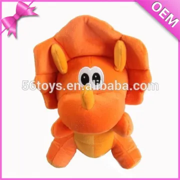 Professional Customized Orange Cute Triceratops Dinosaur Plush Toy