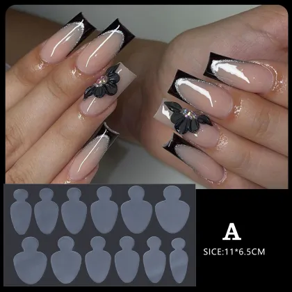 Wholesale 12 Pcs/Sheet Builder Extension Accessories Silicone Dual Form Guides Nail Forms