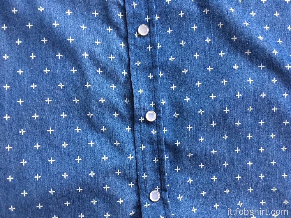 Camicia uomo manica corta in tessuto denim