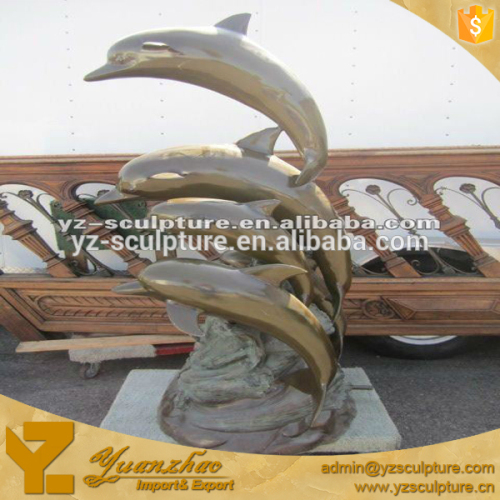 dolphin brass fountain sculpture for garden decor