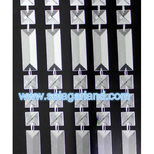 Cortinas de guirnalda de cuentas de diamantes cuadradas de cristal acrílico para puerta elegante cadena de cuentas de Haning