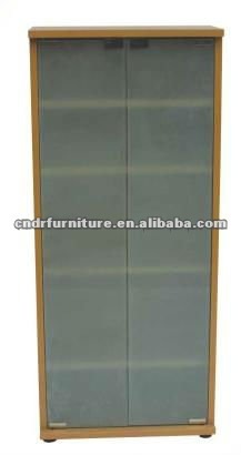 wood bookcase with glass door