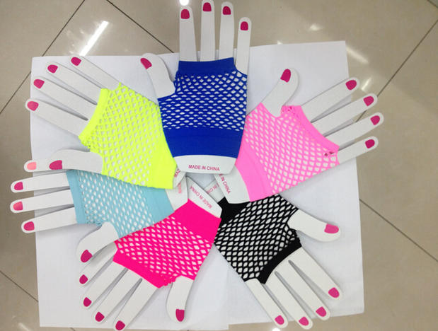 Mesh Gloves Fun Punk Multicolor Nightclub Sexy Gloves Short Style (GL002)