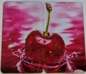cherry design tempered glass hob cover