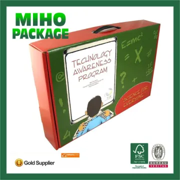 custom printed carton box plastic handle