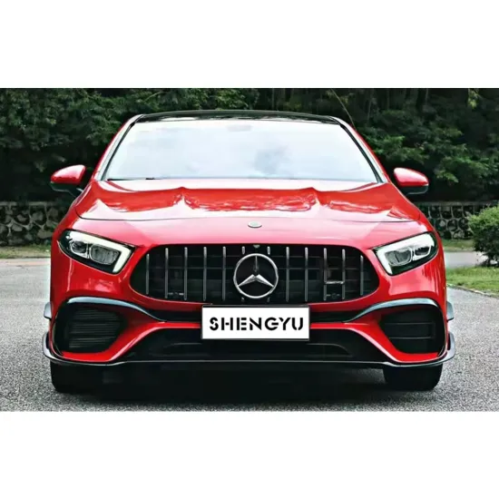2020-2022 Benz A Class W177 Conversion Kit: Front/ Rear Bumper, Grille, and Rear Lip for A45 AMG Style